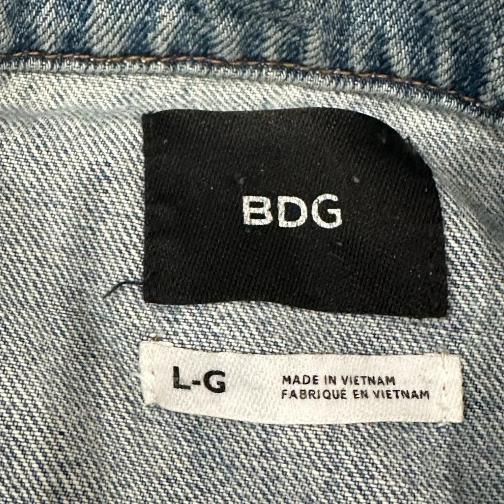 BDG Denim Jacket with Flamingo Embroidery Indie Boho Festival